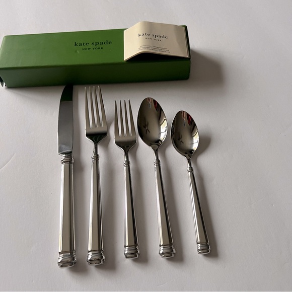 kate spade Other - LENOX KATE SPADE ABINGTON SQUARE 5 PIECE PLACE SETTING SILVER NWT